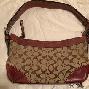 Coach Signature Print Small Hobo Purse